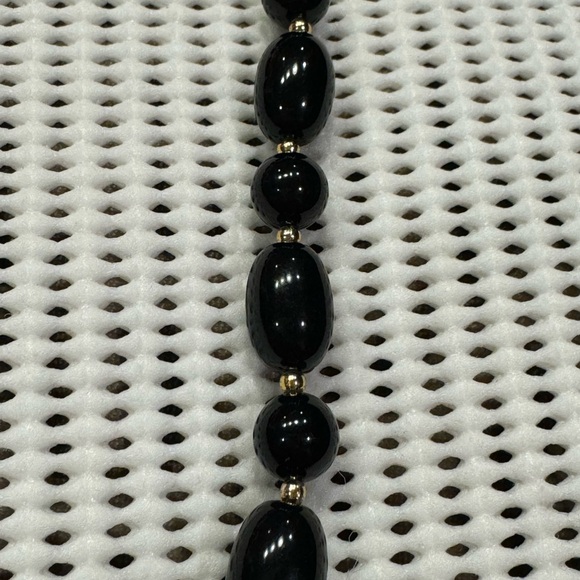 Black Bead Necklace and Earrings Set - Picture 3 of 3